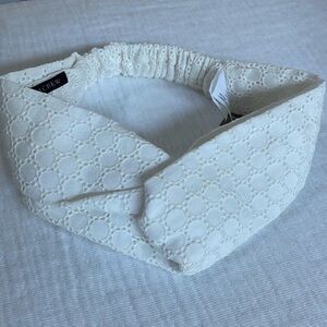 J. Crew white eyelet soft fabric headband